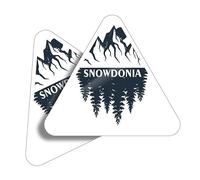 2 x Vinyl Stickers 7.5 cm - Triangle Shape Snowdonia Mountains Range Forest Art Print Decal Laptop Tablet Luggage Car Wall Fridge Door Sticker #60991