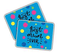 2 x Vinyl Stickers - Rectangle Shape 10x7cm Best Mum Positive Quote Art Print Decal Laptop Tablet Luggage Car Wall Fridge Door Sticker #60546