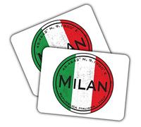 2 x Vinyl Stickers - Rectangle Shape 10x7cm Milan Italy Flag Circle Art Print Decal Laptop Tablet Luggage Car Wall Fridge Door Sticker #59197