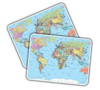 2 x Vinyl Stickers - Rectangle Shape 10x7cm World Map Globe Earth Geography Art Print Decal Laptop Tablet Luggage Car Wall Fridge Door Sticker #170943