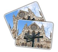2 x Vinyl Stickers - Rectangle Shape 10x7cm York Minster Sign Post England Art Print Decal Laptop Tablet Luggage Car Wall Fridge Door Sticker #52556