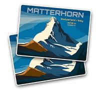 2 x Vinyl Stickers - Rectangle Shape 7.5x5cm Matterhor Switzerland Italy Mountain Art Print Decal Laptop Tablet Luggage Car Wall Fridge Door Sticker #60914