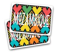 2 x Vinyl Stickers - Rectangle Shape 7.5x5cm Mozambique African Tribal Design Art Print Decal Laptop Tablet Luggage Car Wall Fridge Door Sticker #60440