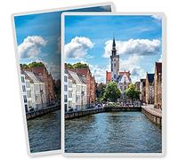 2 x Vinyl Stickers - Rectangle Shape 7x10cm - Brugge Belgium Canal River View Art Print Decal Laptop Tablet Luggage Car Bike Sticker #21295