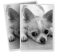 2 x Vinyl Stickers - Rectangle Shape 7x10cm - BW - Cute Chihuahua Dog Puppy Pet Animal Art Print Decal Laptop Tablet Luggage Car Bike Sticker #43553