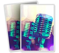 2 x Vinyl Stickers - Rectangle Shape 7x10cm - Microphone Singer Band Art Print Decal Laptop Tablet Luggage Car Bike Sticker #16495