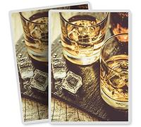 2 x Vinyl Stickers - Rectangle Shape 7x10cm - Whiskey Glasses Drink Whisky Alcohol Art Print Decal Laptop Tablet Luggage Car Bike Sticker #16212