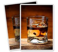 2 x Vinyl Stickers - Rectangle Shape 7x10cm - Whiskey Glasses Drink Whisky Alcohol Art Print Decal Laptop Tablet Luggage Car Bike Sticker #16211
