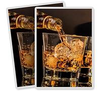 2 x Vinyl Stickers - Rectangle Shape 7x10cm - Whiskey Glasses Drink Whisky Alcohol Art Print Decal Laptop Tablet Luggage Car Bike Sticker #16205