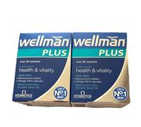 2 X Vitabiotics Wellman Plus Omega 3∙6∙9 56 Capsules BB:03/27