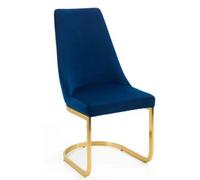 2 x Vittoria Blue Fabric Cantilever Dining Chair