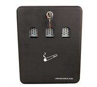 2 x Wall Mounted Cigarette Bin Ashtray Ash Outdoor Outside Smoking Bin Bucket Garden Pub Club Cig Disposal Lockable Metal Storage with Key Lock Steel 3 Litre