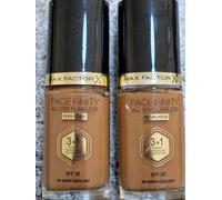 2 x WARM HAZELNUT - MAX FACTOR FACE FINITY ALL DAY FLAWLESS FOUNDATION - No 098