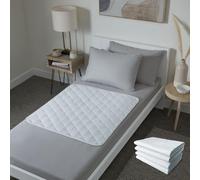 2 x Washable bed mats by guardedsleep | Premium quality waterproof bed pads | Incontinent bed wetting sheets for adults or children | Reusable mattress protector (2, Without Wings (White))