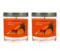 2 x WAX LYRICAL Mediterranean Orange Long Lasting Scent Medium Jar Candle 280g