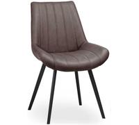2 x Weipa Brown Faux Leather Dining Chair