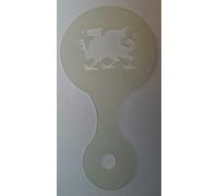 2 x Welsh Dragon coffee/cappuccino stencils reusable many times present gift fundraising Wales St Davids Day 6 nations rugby Internationals
