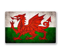 2 x Welsh Dragon Wales Flag Vinyl Sticker - Standard or Window Cling #0026/VS (20cm Wide x 12.5cm Tall, Static Cling (Windows))