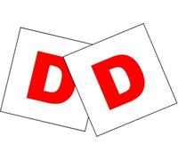 2 x Welsh Learner Magnetic D Plates (Pair) 180mm Square Regulation Size Fully Magnetic Vehicle Grade Magnet Driving School Instructor gysgwr