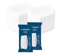 2 x Wessper Moisture Killer, Dehumidifier Moisture Stopper with Refill Bag Granules, Room Dehumidifier, Refillable, Reduces Mould and Odours (White) WES101