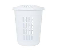 2 x Wham Casa Plastic Deluxe Round Laundry Hamper Ice White