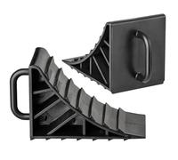 2 x Wheel Chock with Handle 15 x 10 cm Brake Wedges Trailer Car Support Caravan Plastic