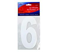 2 X Wheelie Bin Numbers 17cm 2/Pk - 6 (WS516) Wheelie Bin/Dust bin/Dustbin Number Stickers