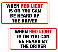 2 x When Red Light is on You Can be Heard by The Driver Vinyl Sticker Taxi Cab