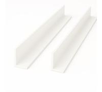 2 x White 1 Metre UPVC Plastic Rigid Angle 50 x 25mm Corner Cover Trim 90 Degree
