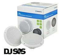 2 x White 6.5" 100W 8 Ohm Dual Cone Moisture Resistant Ceiling Speakers Bathroom