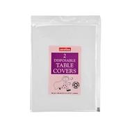 2 x White 90 x 90cm Disposable Paper Table Cloth Cover for Square or Rectangular Dining Table Birthday Party, Catering, Baby Shower & Wedding Decorations By Zinnia