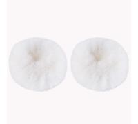 2 x White Fluffy Bobble Hair Bobbles Elastics for Girls and Women