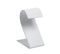 2 x White Leatherette Curved Top Drop/Stud Earring Display Stands Organiser (82mm)