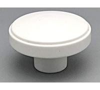 2 x White Mushroom 50mm Cupboard knobs by Swish.