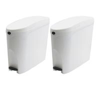 2 x White Pedal Operated Sanitary Bin 20 Litre Capacity