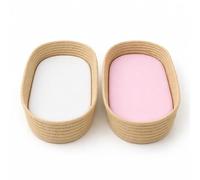 2 x White & Pink Moses Basket Fitted Sheets Set - 100% Jersey Cotton Bassinet Size Newborn Hypoallergenic Breathable Easy Care Super Soft for Baby Bassinet.