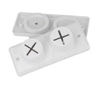 2 x White Self Adhesive and Screw on Push In Towel Holders Double