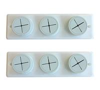 2 x White Self Adhesive and Screw on Push In Towel Holders Triple