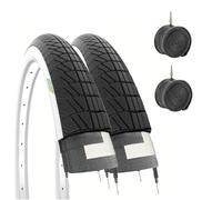 2 x White Wall Tyres + 2 Inner Tubes for Graziella Bicycle City Bike 20 x 1.75 (47-406)