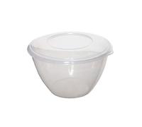2 x Whitefurze 2 Litre Round Microwave Plastic Pudding Storage Bowl With Lid by Whitefurze