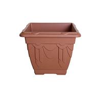 2 X Whitefurze G02048 22cm Square Venetian Planter - Terracotta