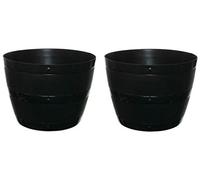 2 X Whitefurze G0850BL 50cm Barrel Planter - Black