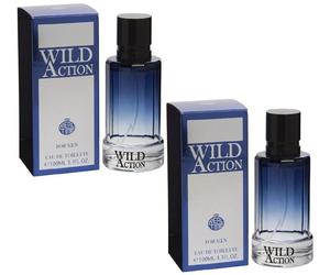 2 x Wild Action Mens Perfume EDT for him Smell a Like Sauvage Elixir 100ml each