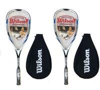 2 X Wilson Hyper Hammer Carbon 120 Blue Squash Racket