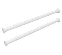 2 x Window Curtain Pole Extendable Tension Rods, 70-120cm White