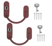 2 x Window Restrictor Security Cable Child & Baby Safety Locks - Keyed Alike (Brown)