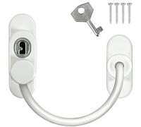 2 x Window Restrictor Security Cable Child & Baby Safety Locks - Keyed Alike (White)