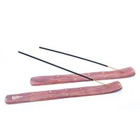 2 x Wooden Incense Stick Holder with brass inlay by Giftbrit