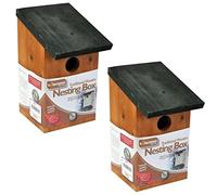 2 X Wooden Nesting Box Bird House Nesting Box Small Birds Bluetit Robin Sparrow