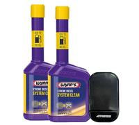2 x Wynns W12264 Xtreme Diesel Fuel System EGR Valve DPF Cleaner Additive 325ML with 4TRESS Non-Slip Dash Mat